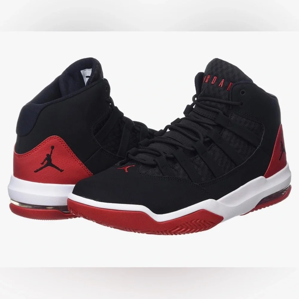 New Jordan Men's red & black Max Aura Black Basketball Shoes